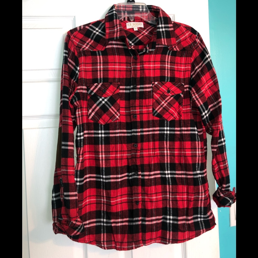 Women’s flannel with elbow pads